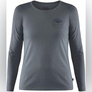 Fjällräven Womens Forever Nature Badge Long Sleeve T Shirt Large Twilight Blue